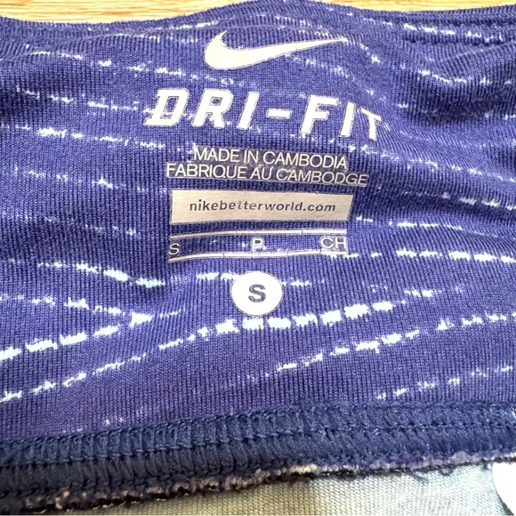 Nike Dri-Fit Blue Leggings Cropped Size Small Workout Acrivewear - Picture 3 of 17